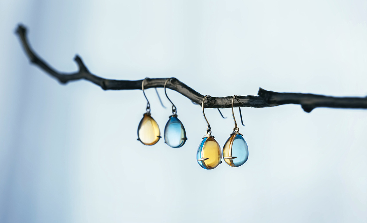 Day and Night Shizuku pierced earring｜MOTHERHOUSE